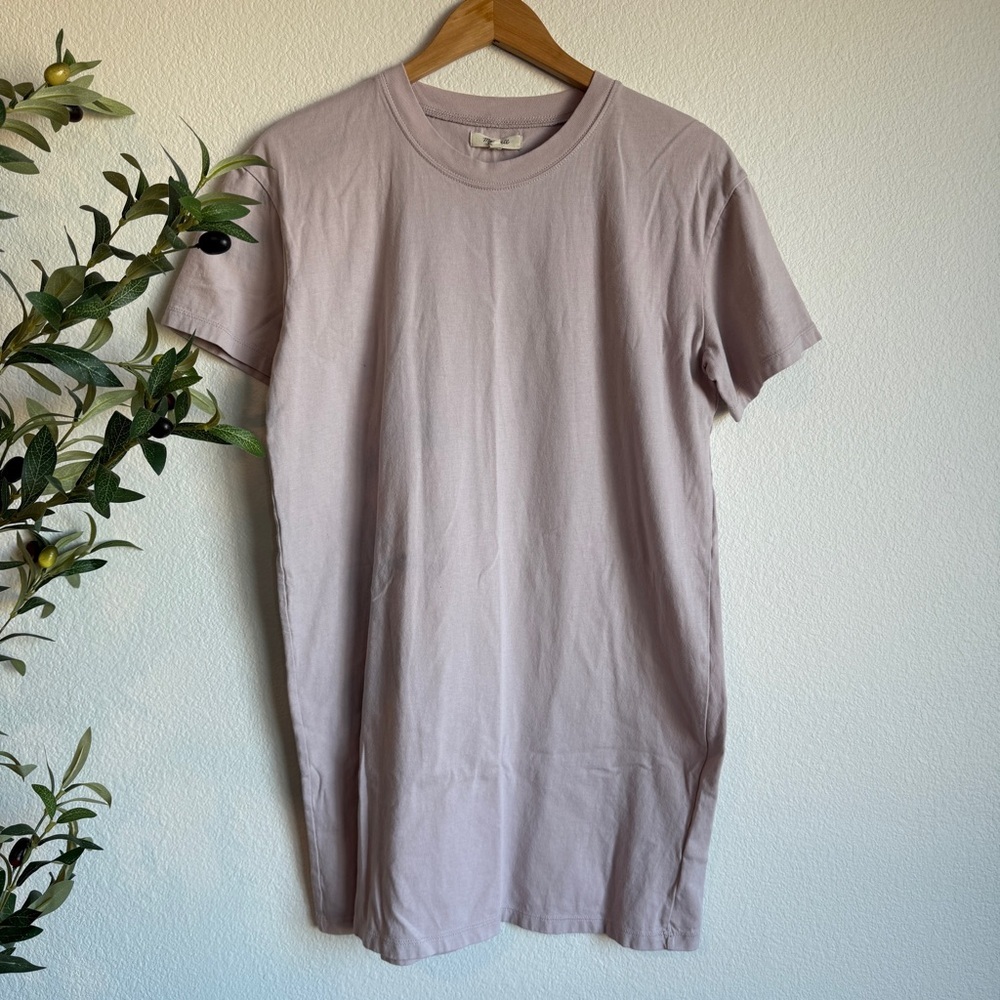 Madewell Pale Lilac Cotton Tina T-Shirt Dress Classic Short Sleeve Size Medium
